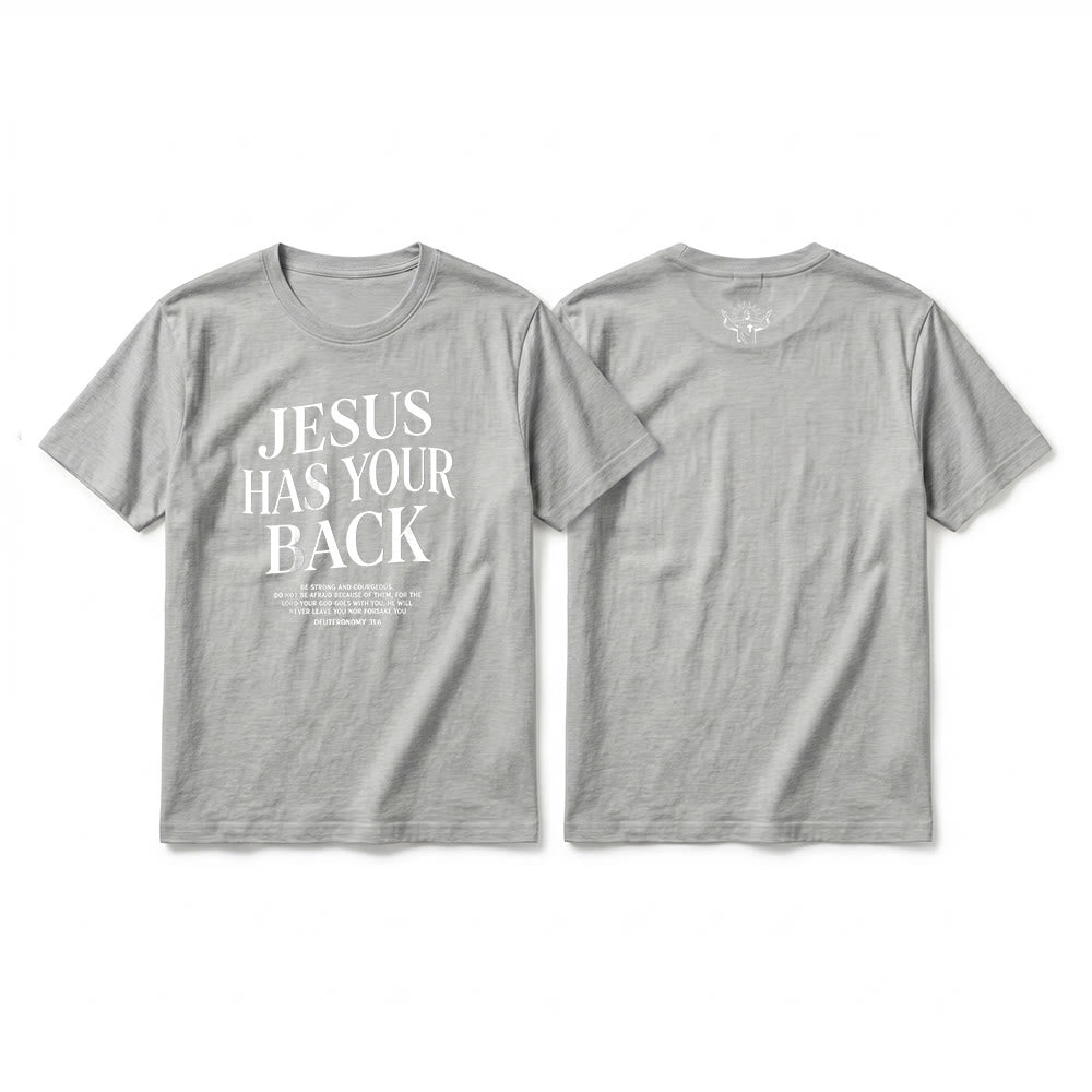Christianartworkshop T-shirt à manches courtes premium « Jésus veille sur toi » pour croyants confiants - Gris - 2XL - image 16