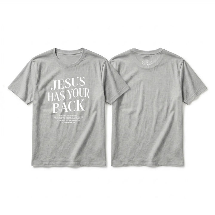 Christianartworkshop T-shirt à manches courtes premium « Jésus veille sur toi » pour croyants confiants - Gris - 2XL - image 16