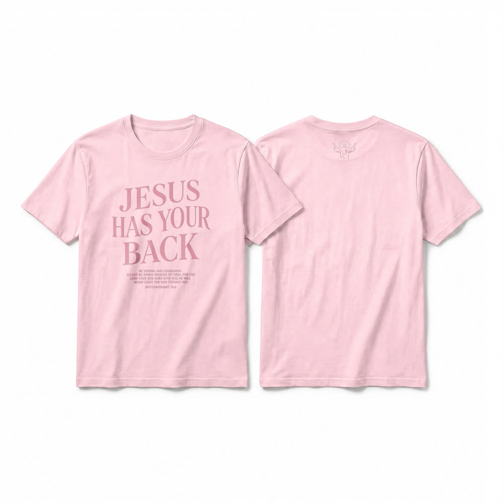 Christianartworkshop T-shirt à manches courtes premium « Jésus veille sur toi » pour croyants confiants - Rose - 2XL - image 25