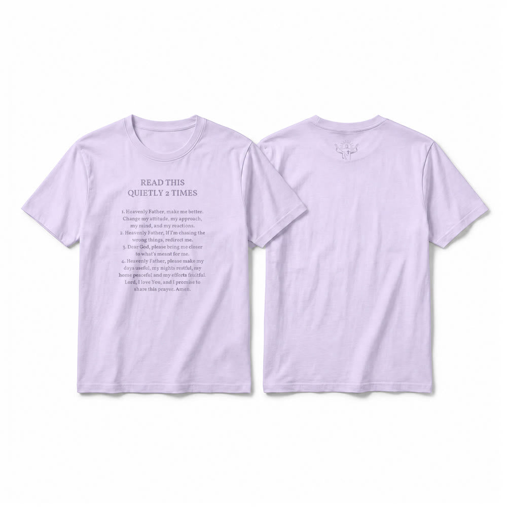 Christianartworkshop T-shirt à manches courtes humoristique de qualité supérieure « Lisez ceci deux fois en silence » - Violet - 2XL - image 2