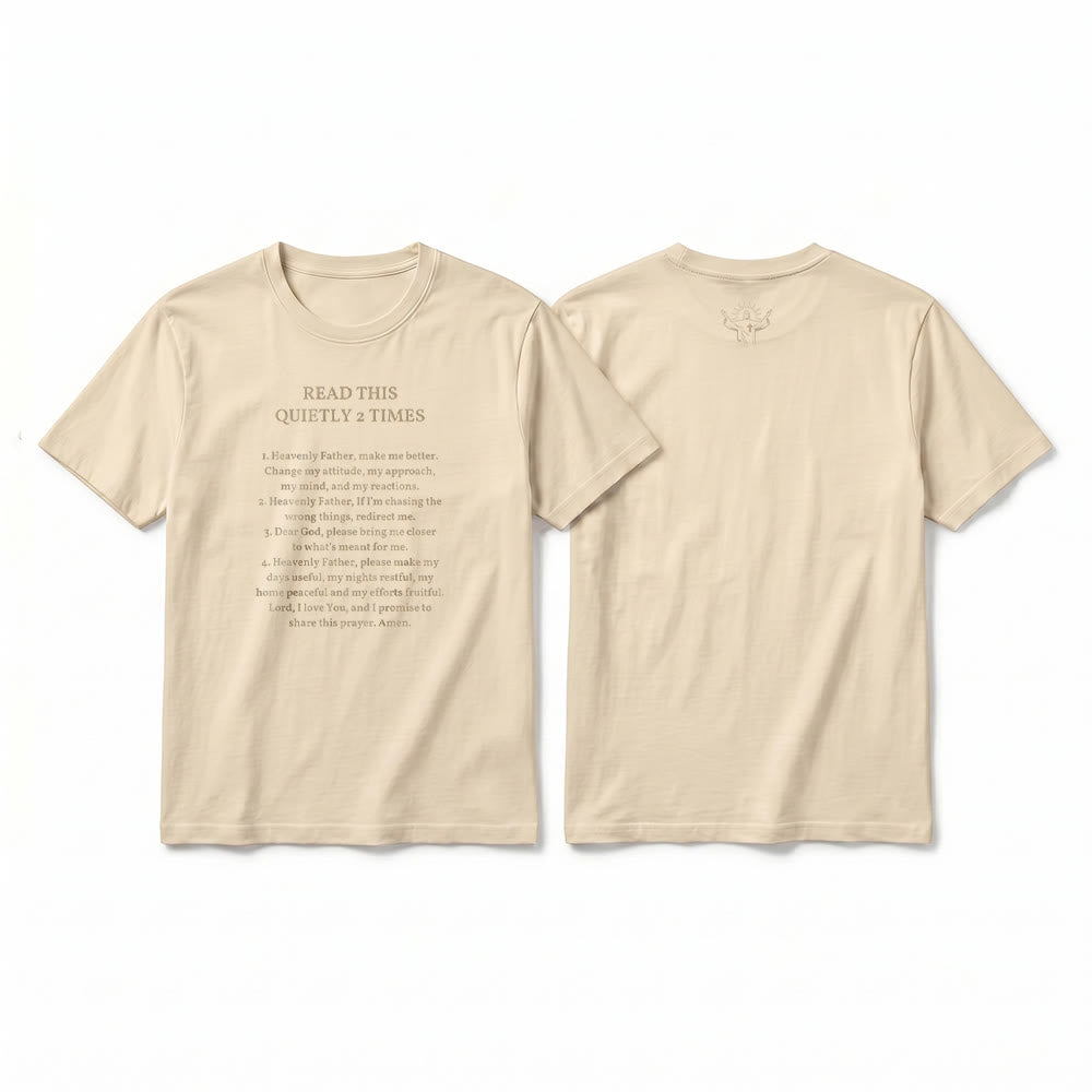 Christianartworkshop T-shirt à manches courtes humoristique de qualité supérieure « Lisez ceci deux fois en silence » - Beige - 2XL - image 14