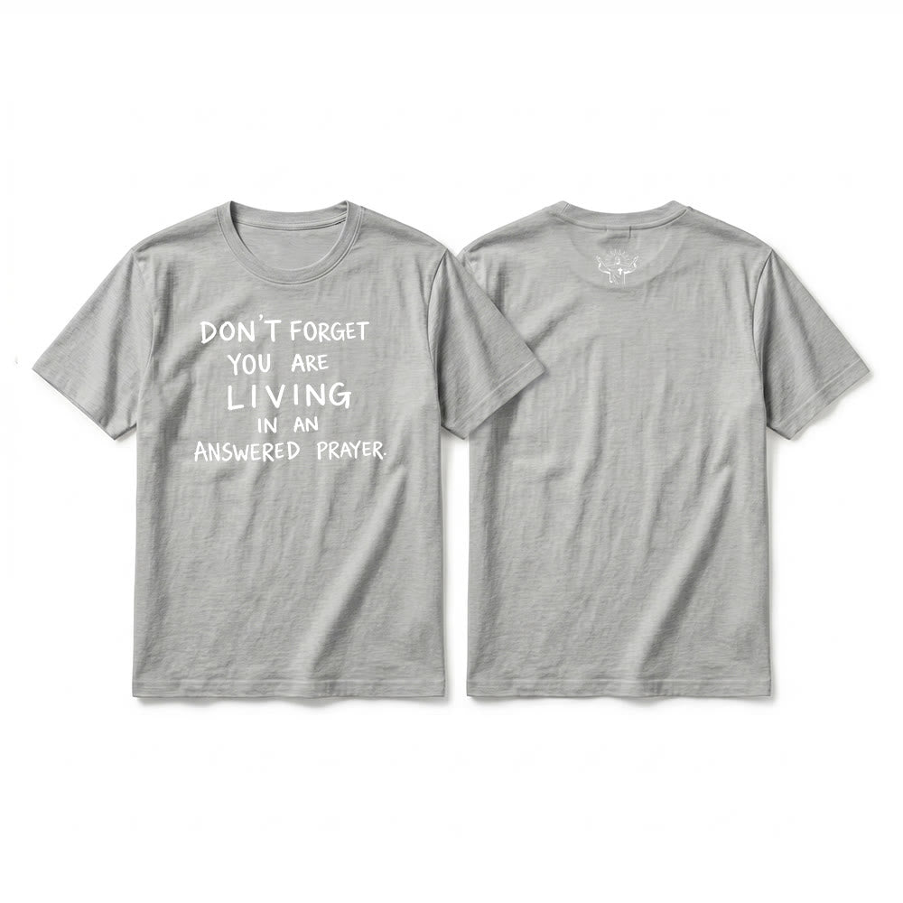 Christianartworkshop T-shirt premium à manches courtes « Prière exaucée » avec la mention « Gratitude fidèle » - Gris - 2XL - image 4