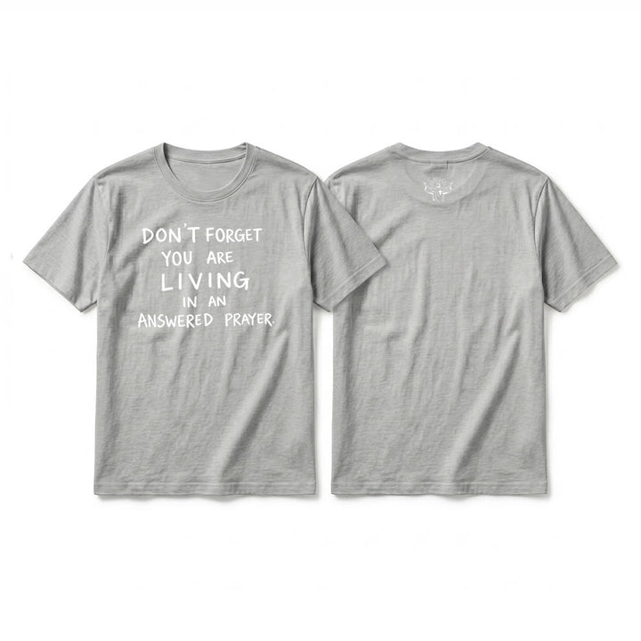 Christianartworkshop T-shirt premium à manches courtes « Prière exaucée » avec la mention « Gratitude fidèle » - Gris - 2XL - image 4