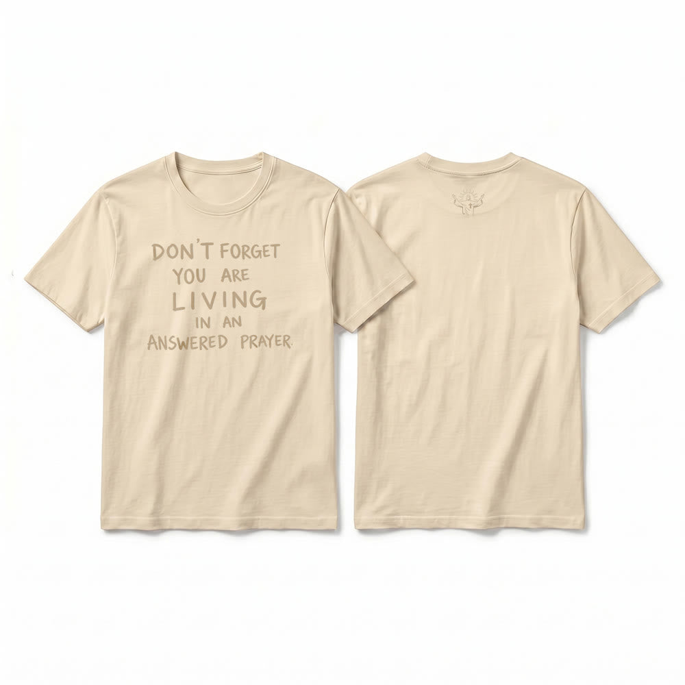 Christianartworkshop T-shirt premium à manches courtes « Prière exaucée » avec la mention « Gratitude fidèle » - Beige - 2XL - image 16