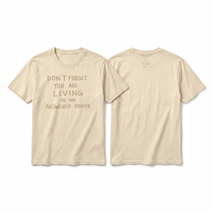 Christianartworkshop T-shirt premium à manches courtes « Prière exaucée » avec la mention « Gratitude fidèle » - Beige - 2XL - image 16