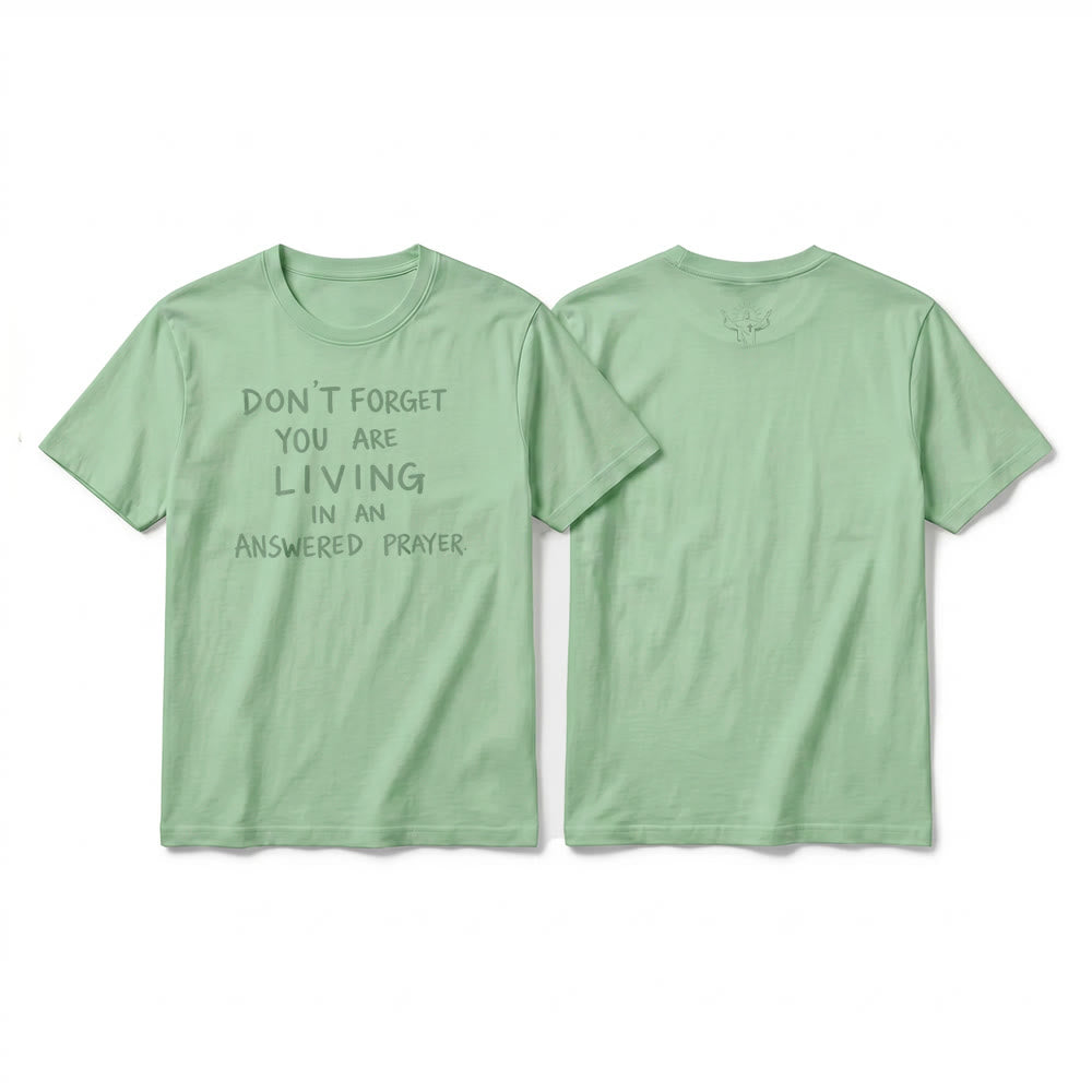Christianartworkshop T-shirt premium à manches courtes « Prière exaucée » avec la mention « Gratitude fidèle » - Vert clair - 2XL - image 22