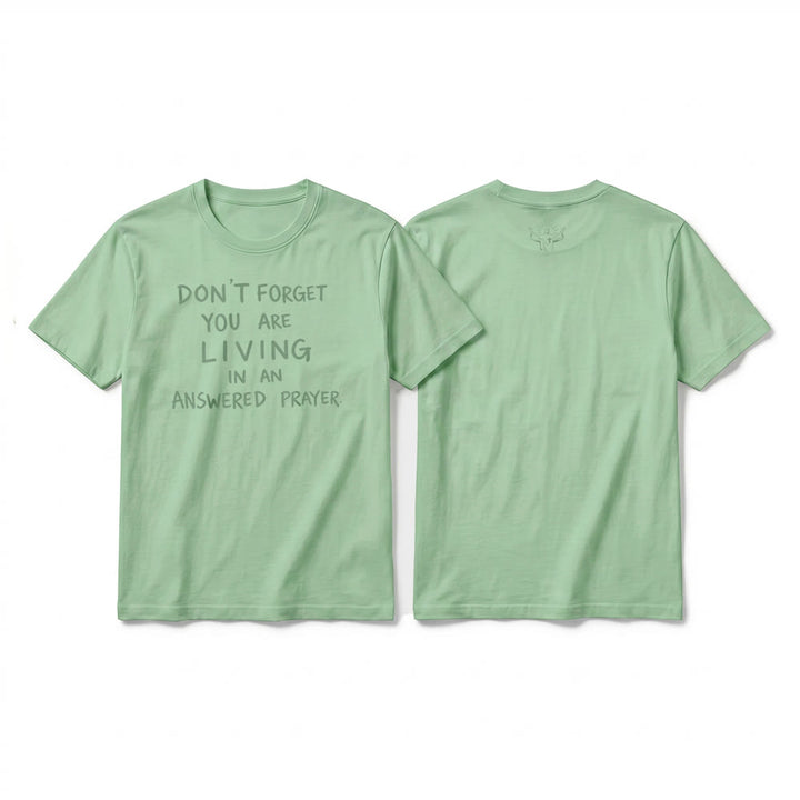 Christianartworkshop T-shirt premium à manches courtes « Prière exaucée » avec la mention « Gratitude fidèle » - Vert clair - 2XL - image 22