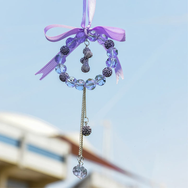 Christianartworkshop Pendentif croix en cristal orné d'un nœud pour voiture : symbole de grâce protectrice et de foi pour un voyage en toute sécurité - image 3