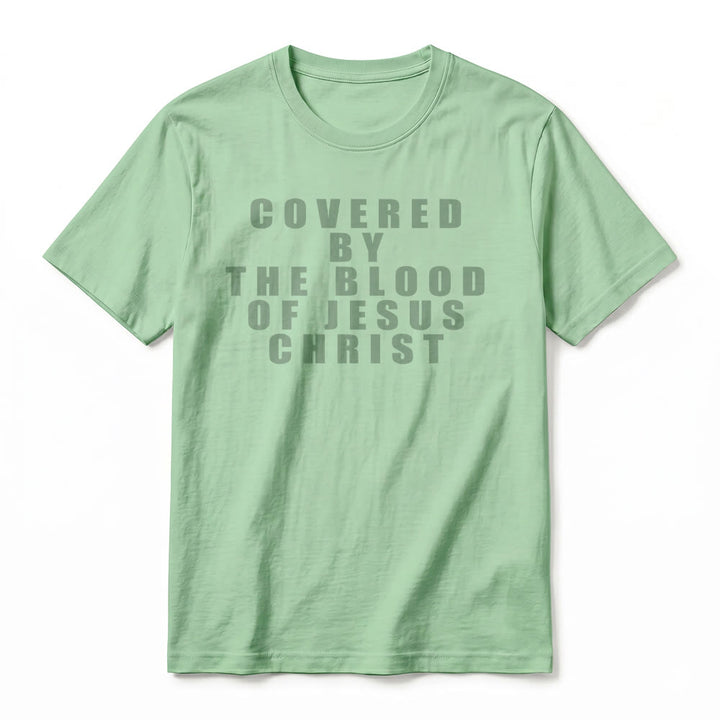 Christianartworkshop T-shirt premium à manches courtes avec inscription « Recouvert par le sang de Jésus-Christ » - image 24
