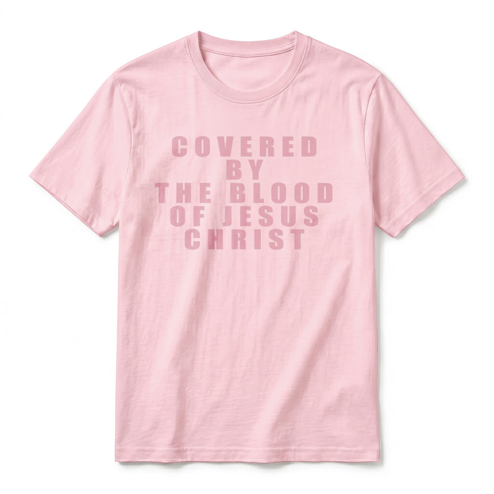 Christianartworkshop T-shirt premium à manches courtes avec inscription « Recouvert par le sang de Jésus-Christ » - image 6