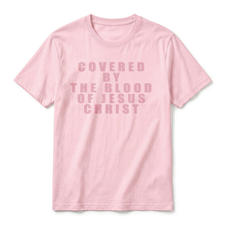 Christianartworkshop T-shirt premium à manches courtes avec inscription « Recouvert par le sang de Jésus-Christ » - image 6