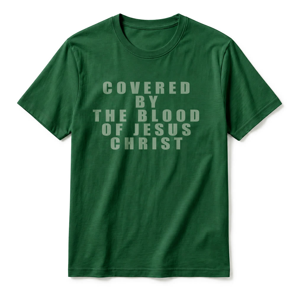 Christianartworkshop T-shirt premium à manches courtes avec inscription « Recouvert par le sang de Jésus-Christ » - image 27
