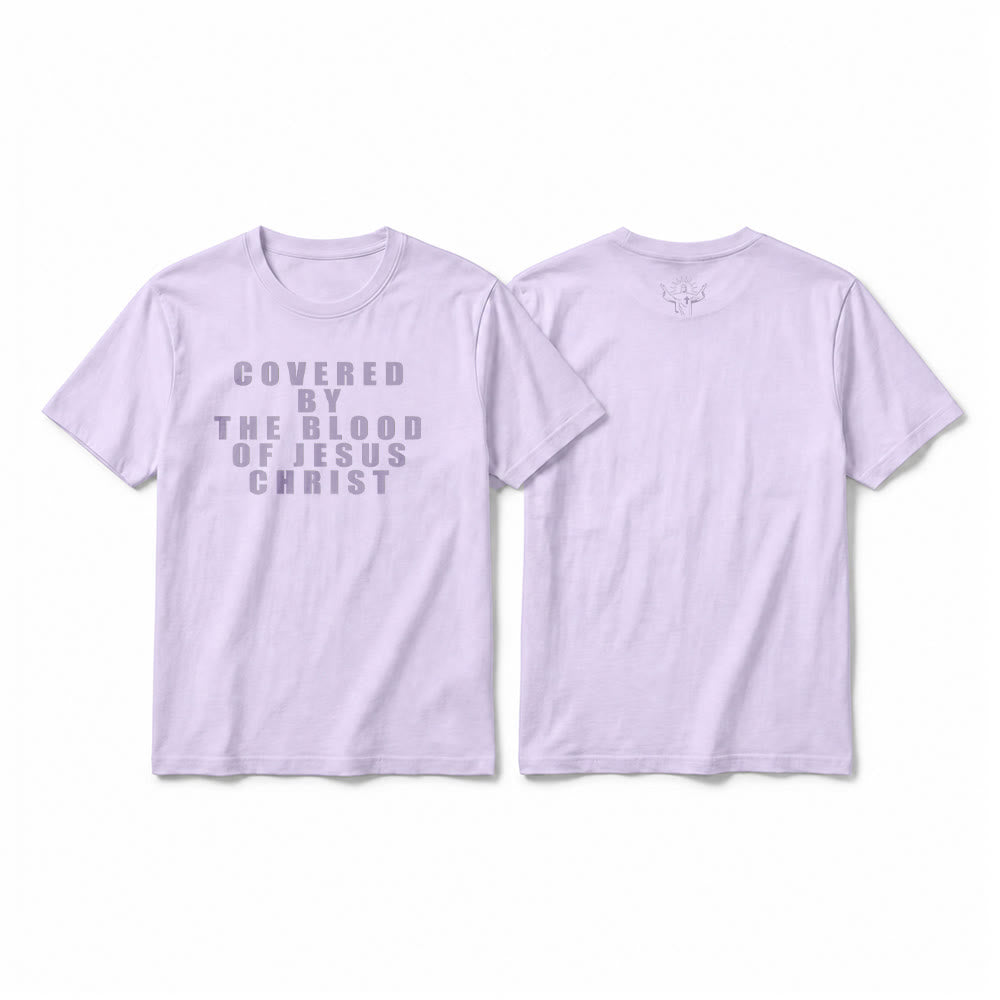 Christianartworkshop T-shirt premium à manches courtes avec inscription « Recouvert par le sang de Jésus-Christ » - Violet - 2XL - image 11