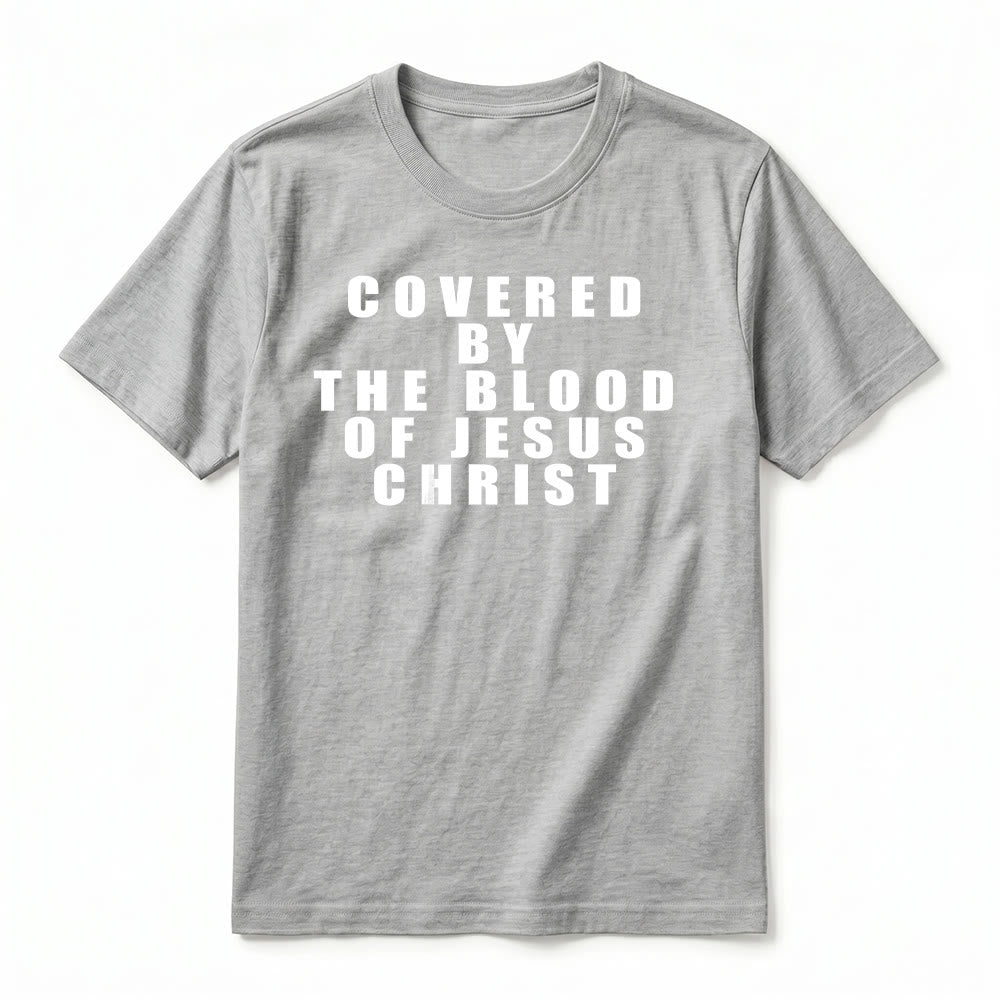 Christianartworkshop T-shirt premium à manches courtes avec inscription « Recouvert par le sang de Jésus-Christ » - image 18