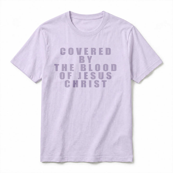 Christianartworkshop T-shirt premium à manches courtes avec inscription « Recouvert par le sang de Jésus-Christ » - image 12