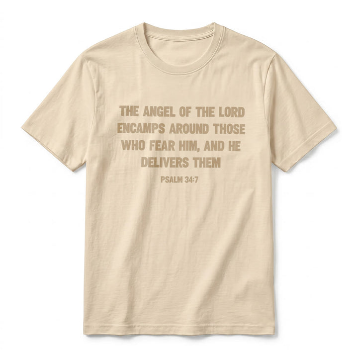 Christianartworkshop Psaume 34:7 « L'Ange du Seigneur » T-shirt premium à manches courtes avec impression recto verso - image 20