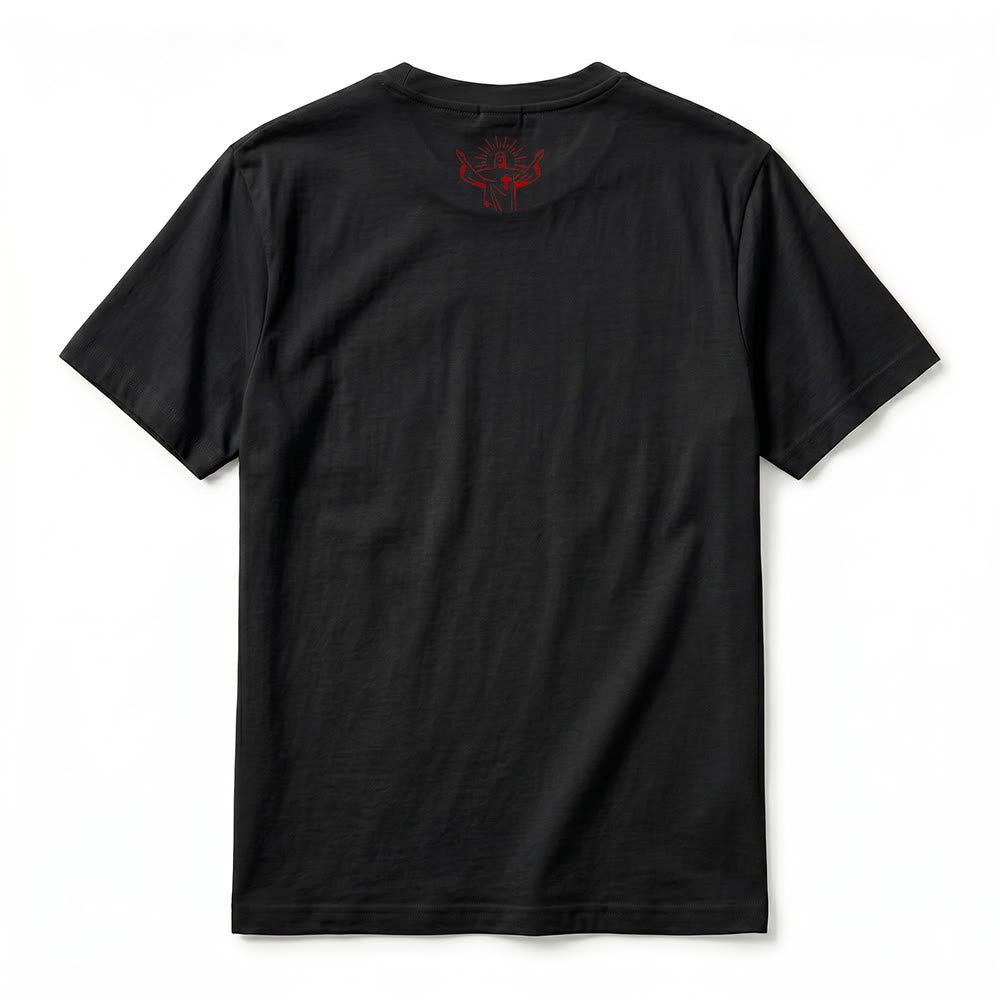 Christianartworkshop Psaume 34:7 « L'Ange du Seigneur » T-shirt premium à manches courtes avec impression recto verso - image 3