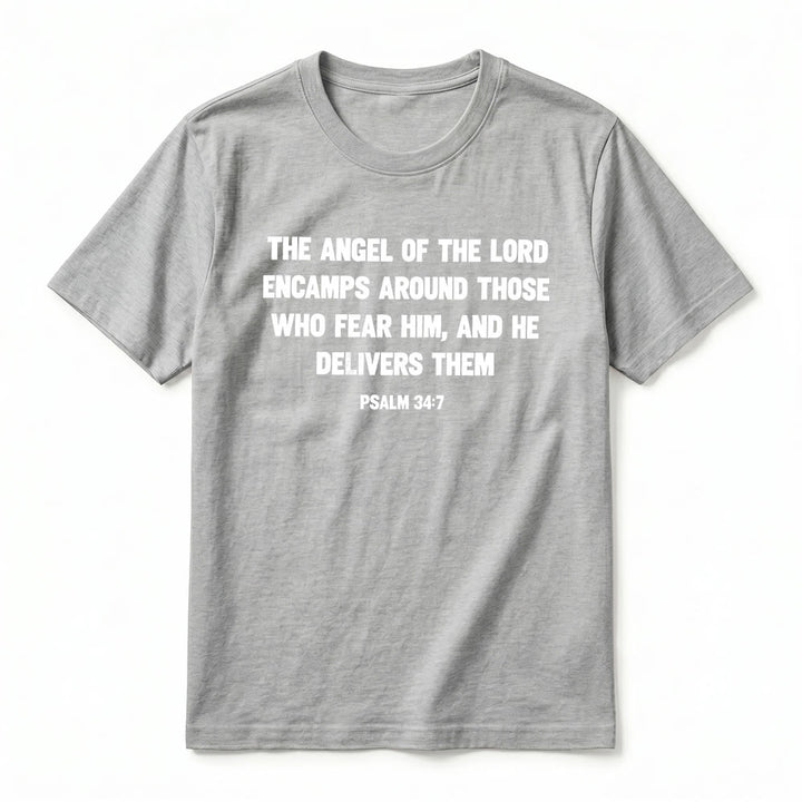Christianartworkshop Psaume 34:7 « L'Ange du Seigneur » T-shirt premium à manches courtes avec impression recto verso - image 17
