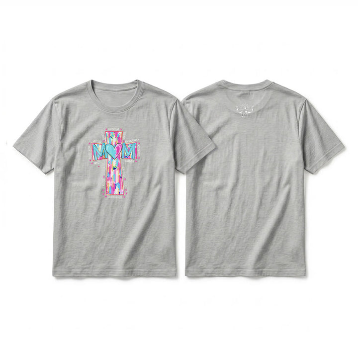 Christianartworkshop T-shirt premium à manches courtes avec imprimé croix « Faith Mom » - Beige - 2XL - image 16