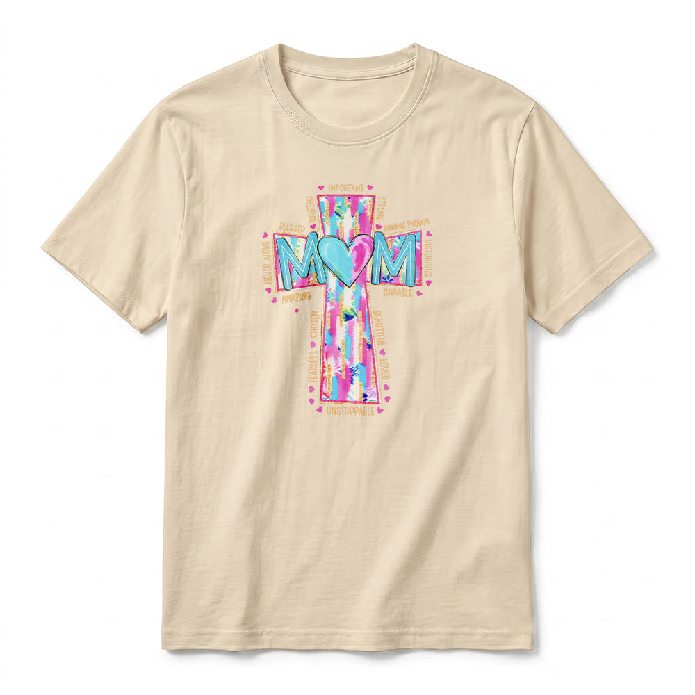 Christianartworkshop T-shirt premium à manches courtes avec imprimé croix « Faith Mom » - image 20