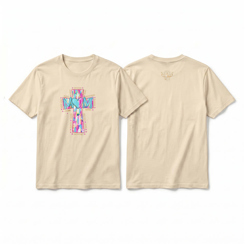 Christianartworkshop T-shirt premium à manches courtes avec imprimé croix « Faith Mom » - image 19