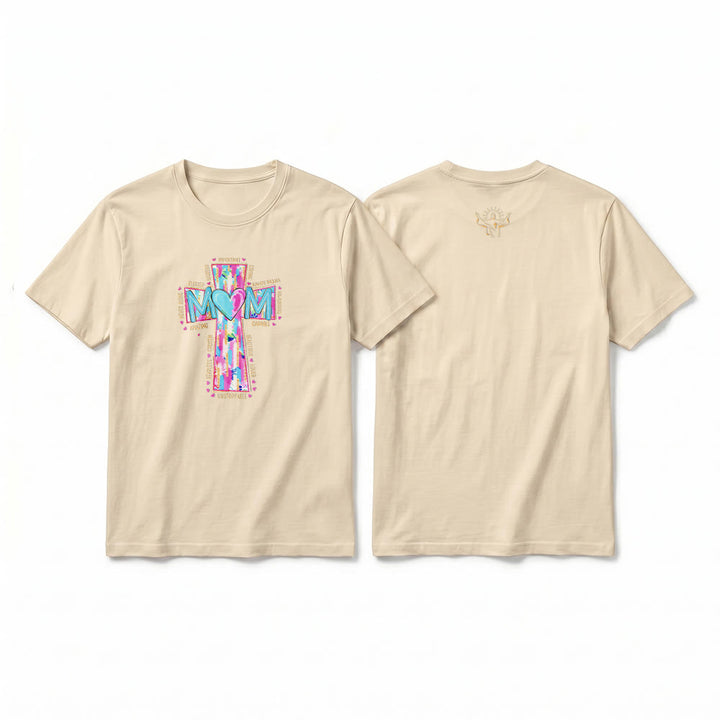 Christianartworkshop T-shirt premium à manches courtes avec imprimé croix « Faith Mom » - image 19