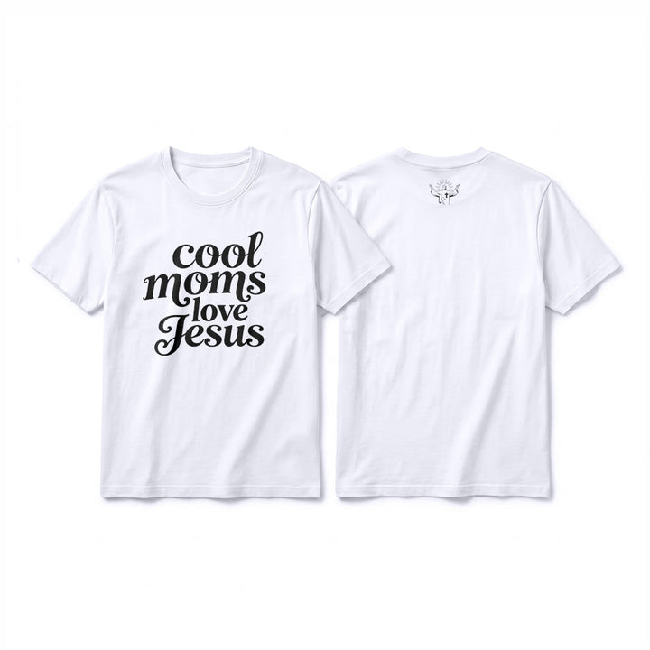 Christianartworkshop T-shirt premium à manches courtes imprimé recto verso « Les mamans cool aiment Jésus » - Blanc - 2XL - image 4