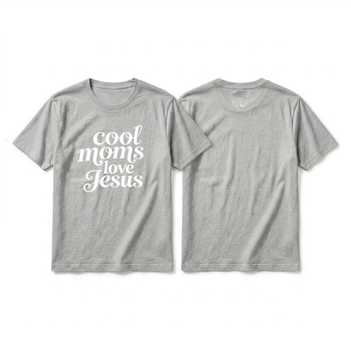 Christianartworkshop T-shirt premium à manches courtes imprimé recto verso « Les mamans cool aiment Jésus » - Gris - 2XL - image 16