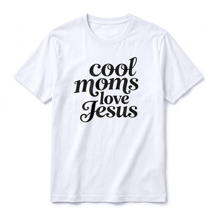 Christianartworkshop T-shirt premium à manches courtes imprimé recto verso « Les mamans cool aiment Jésus » - image 5