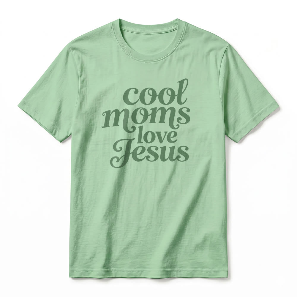 Christianartworkshop T-shirt premium à manches courtes imprimé recto verso « Les mamans cool aiment Jésus » - image 23