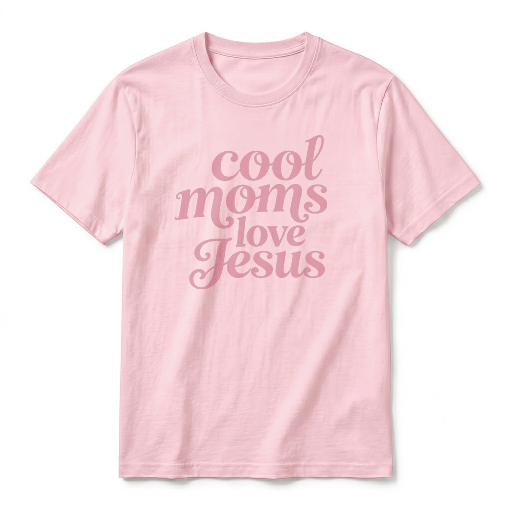 Christianartworkshop T-shirt premium à manches courtes imprimé recto verso « Les mamans cool aiment Jésus » - image 8