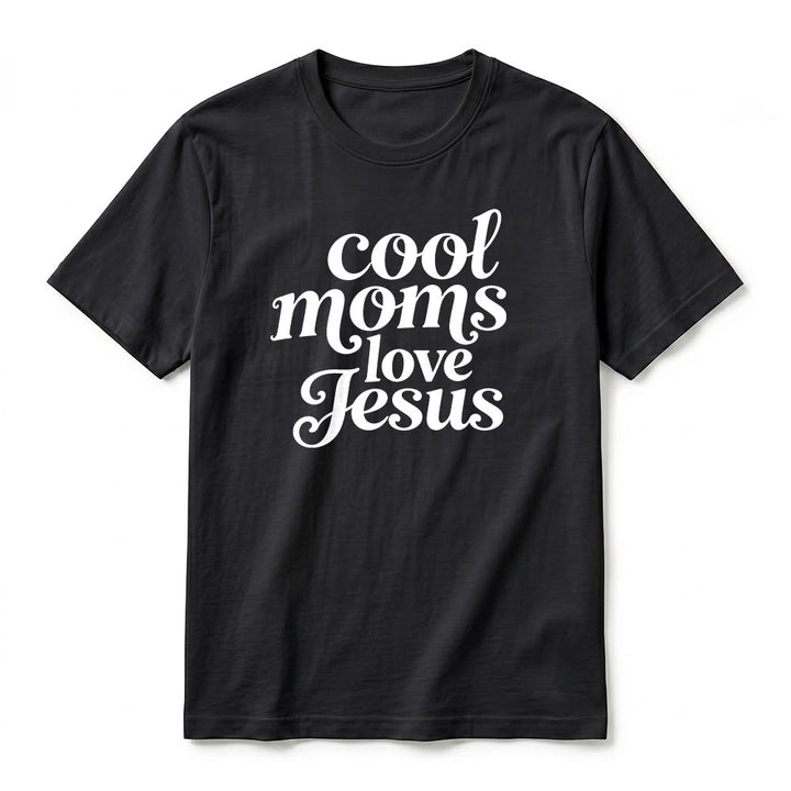 Christianartworkshop T-shirt premium à manches courtes imprimé recto verso « Les mamans cool aiment Jésus » - image 2