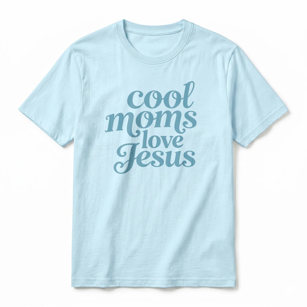 Christianartworkshop T-shirt premium à manches courtes imprimé recto verso « Les mamans cool aiment Jésus » - image 11