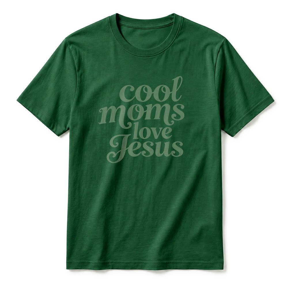 Christianartworkshop T-shirt premium à manches courtes imprimé recto verso « Les mamans cool aiment Jésus » - image 26