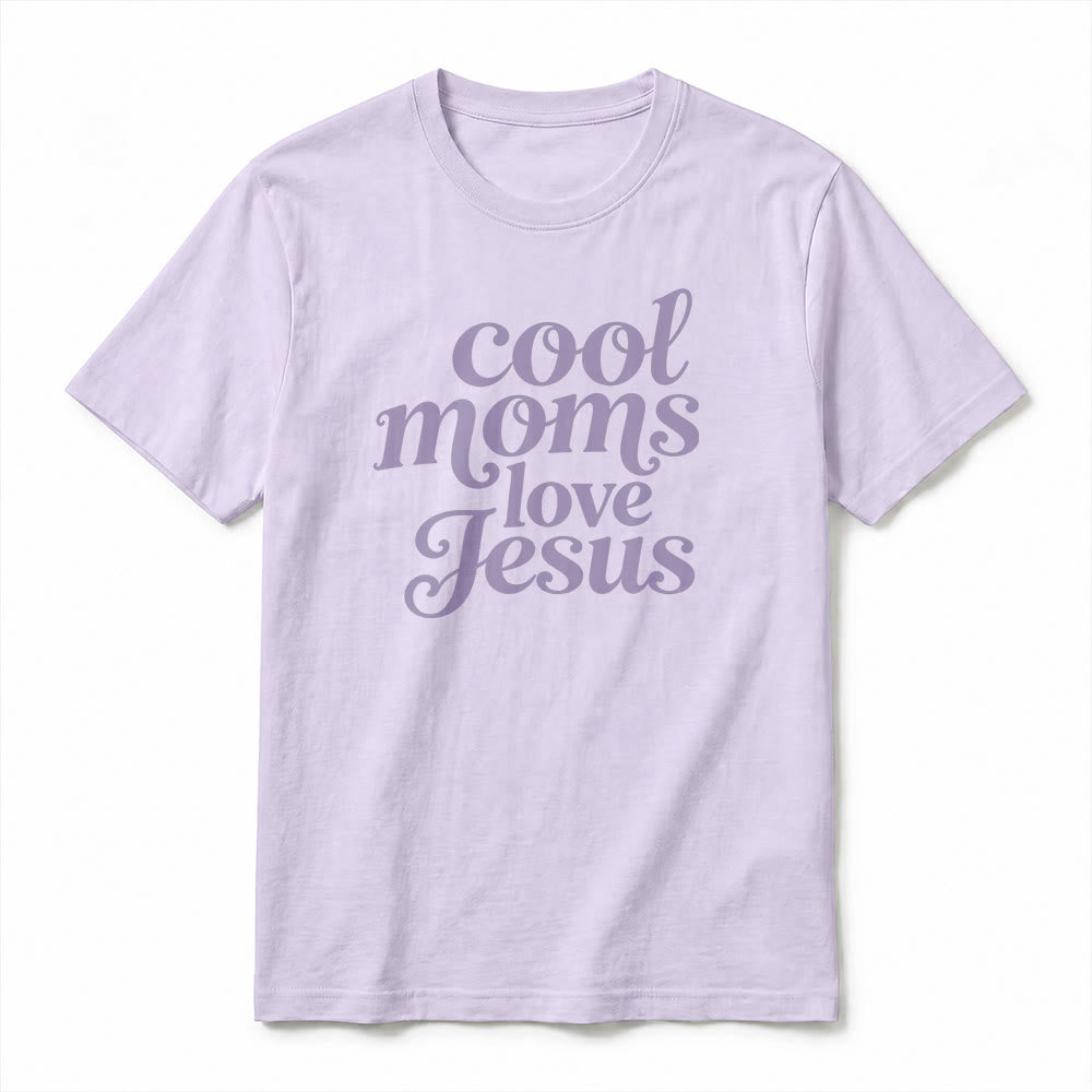 Christianartworkshop T-shirt premium à manches courtes imprimé recto verso « Les mamans cool aiment Jésus » - image 14