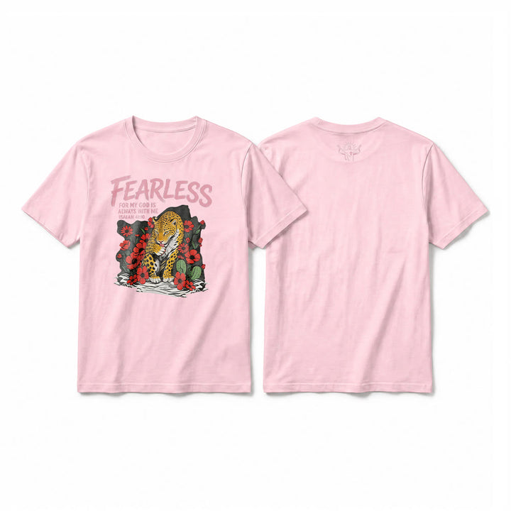 Christianartworkshop T-shirt premium à manches courtes « Sans peur, car mon Dieu est toujours avec moi » (Ésaïe 41:10) - Rose - 2XL - image 25