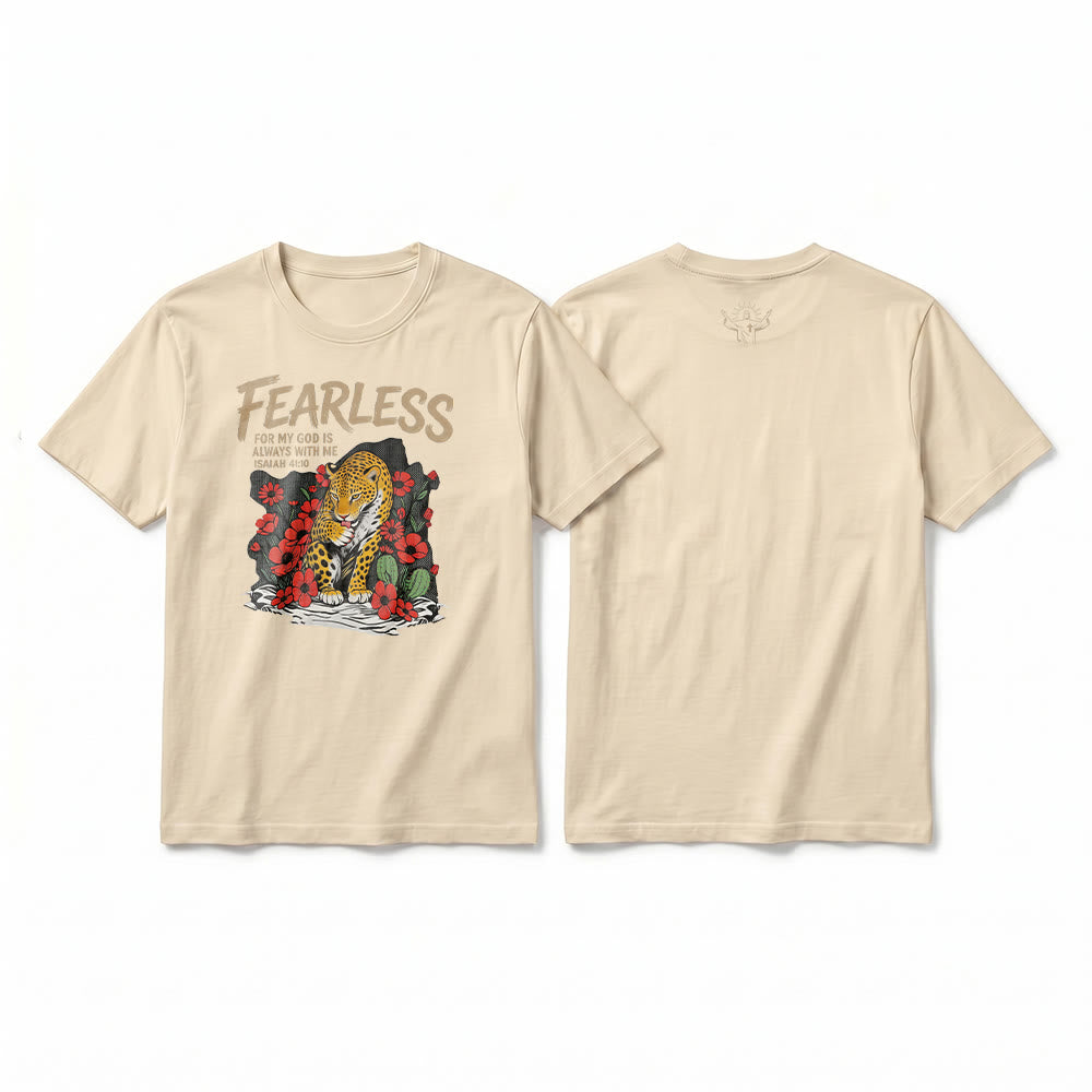 Christianartworkshop T-shirt premium à manches courtes « Sans peur, car mon Dieu est toujours avec moi » (Ésaïe 41:10) - Beige - 2XL - image 13