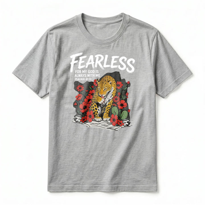 Christianartworkshop T-shirt premium à manches courtes « Sans peur, car mon Dieu est toujours avec moi » (Ésaïe 41:10) - image 2