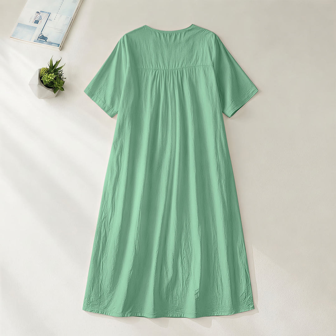 Robe midi à manches courtes et col en V avec détail nœud, Christianartworkshop « Je suis un projet qui occupe Jésus ». - image 10