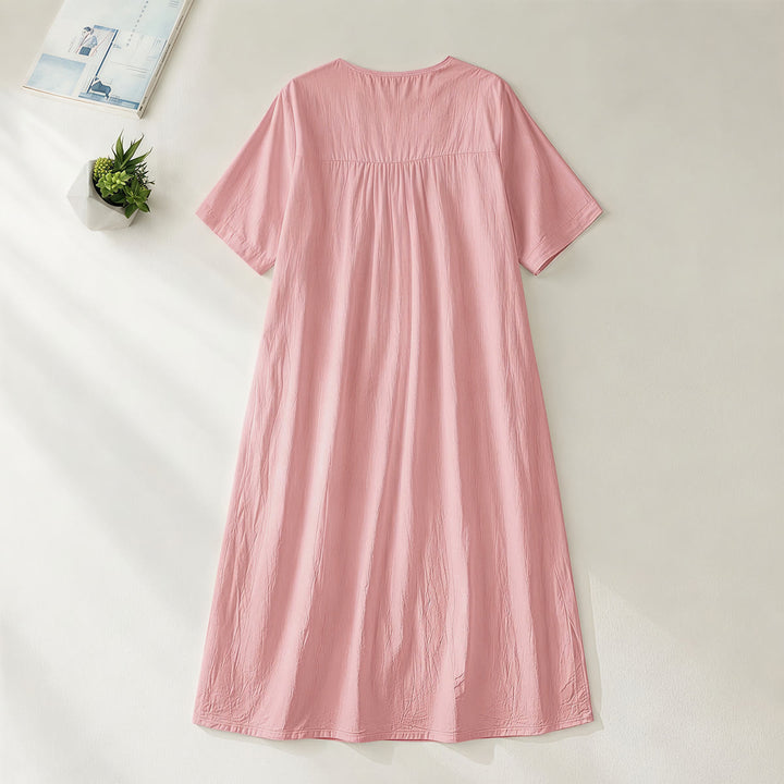 Robe midi à manches courtes et col en V, imprimée d'un bouquet de fleurs, de Christianartworkshop « Dieu est bon en tout temps ». - image 2