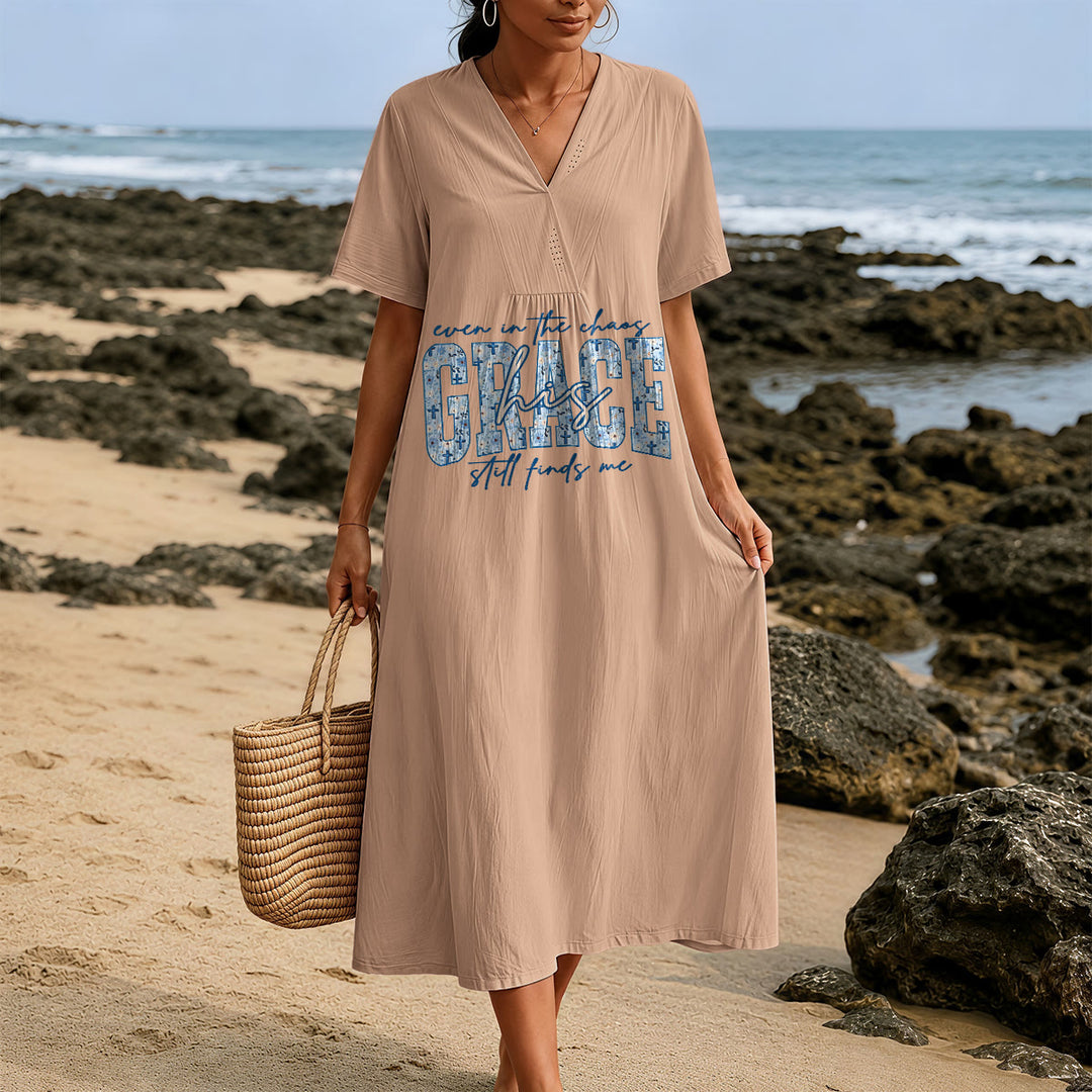 Robe midi ample à carreaux Christianartworkshop Classic « His Grace Still Finds Me » - image 21