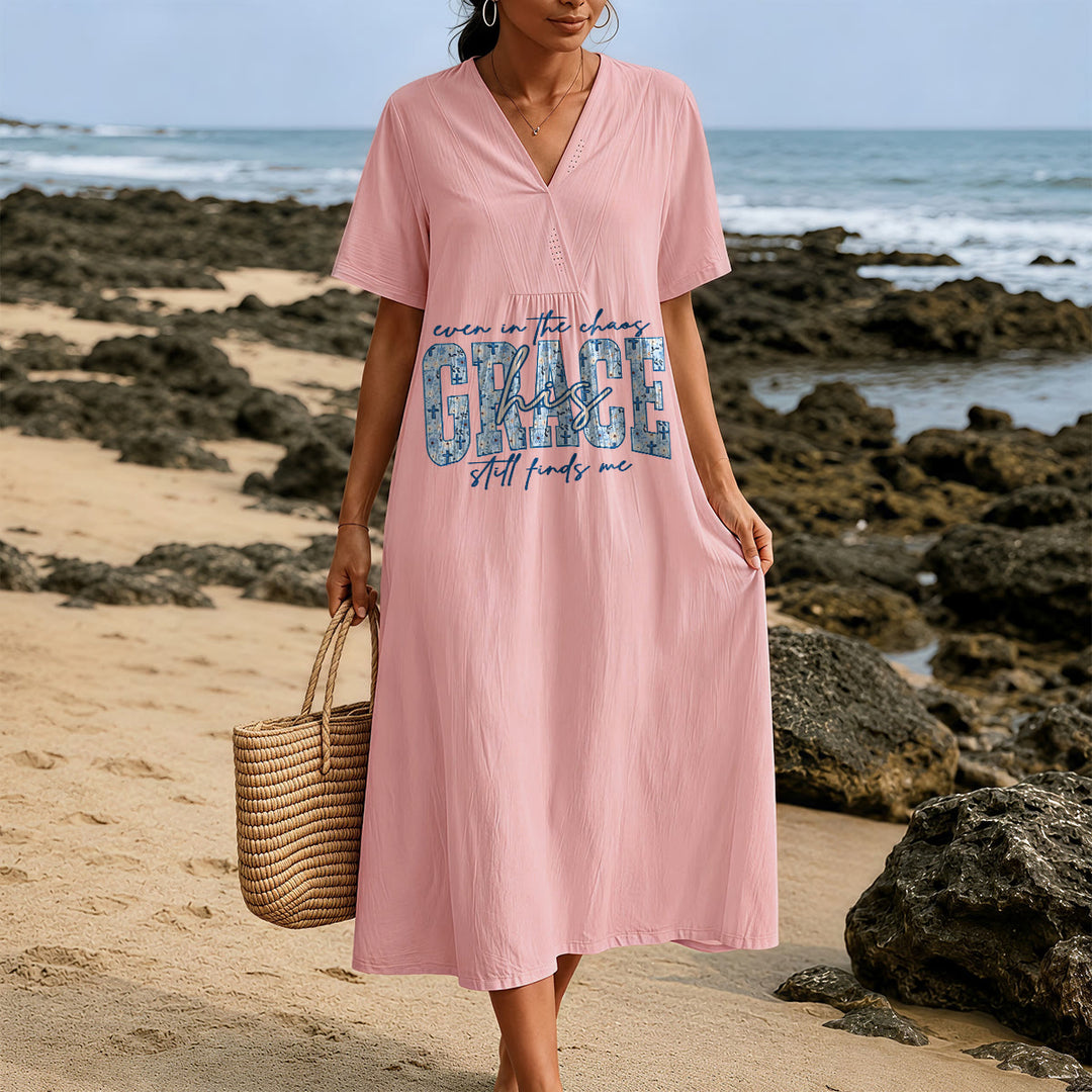 Robe midi ample à carreaux Christianartworkshop Classic « His Grace Still Finds Me » - image 5