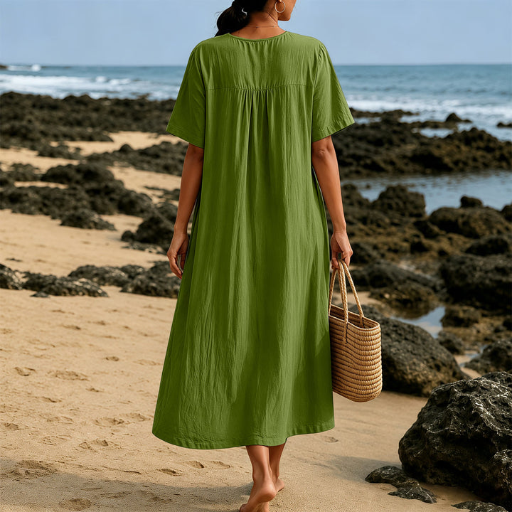Robe midi décontractée Christianartworkshop unie à col en V avec slogan « Love » et verset biblique « Arc-en-ciel et cœur ». - image 11