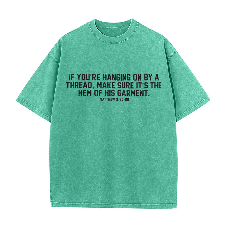 Christianartworkshop T-shirt unisexe délavé avec le verset biblique Matthieu 9:20-22 - Vert - 5XL - image 3