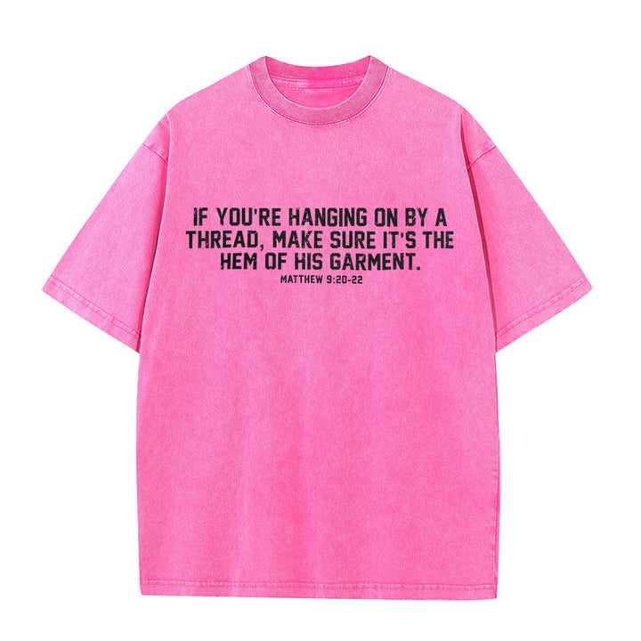 Christianartworkshop T-shirt unisexe délavé avec le verset biblique Matthieu 9:20-22 - Rose - 5XL - image 6