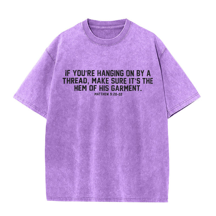 Christianartworkshop T-shirt unisexe délavé avec le verset biblique Matthieu 9:20-22 - Violet - 5XL - image 7