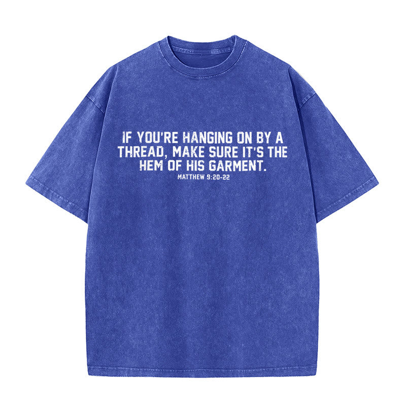 Christianartworkshop T-shirt unisexe délavé avec le verset biblique Matthieu 9:20-22 - Bleu - 5XL - image 8