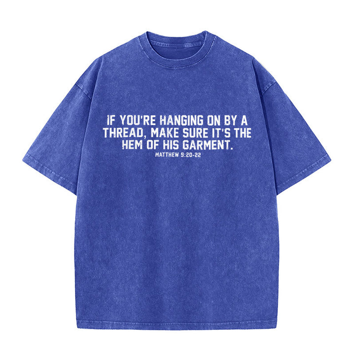 Christianartworkshop T-shirt unisexe délavé avec le verset biblique Matthieu 9:20-22 - Bleu - 5XL - image 8