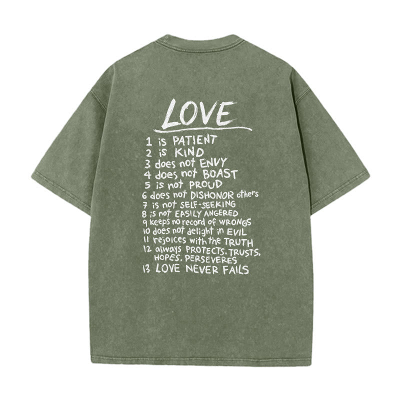 Christianartworkshop T-shirt unisexe délavé « Aimer comme Jésus » 1 Corinthiens 13 - image 11