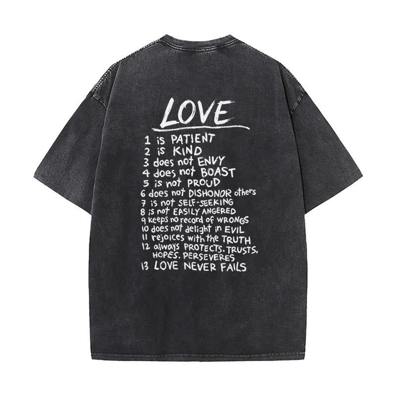 Christianartworkshop T-shirt unisexe délavé « Aimer comme Jésus » 1 Corinthiens 13 - image 5